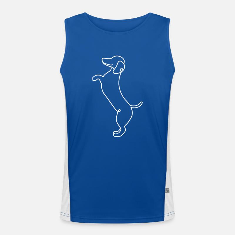 Single Line Design - Dachshund Men's Functional Contrast Tank Top 