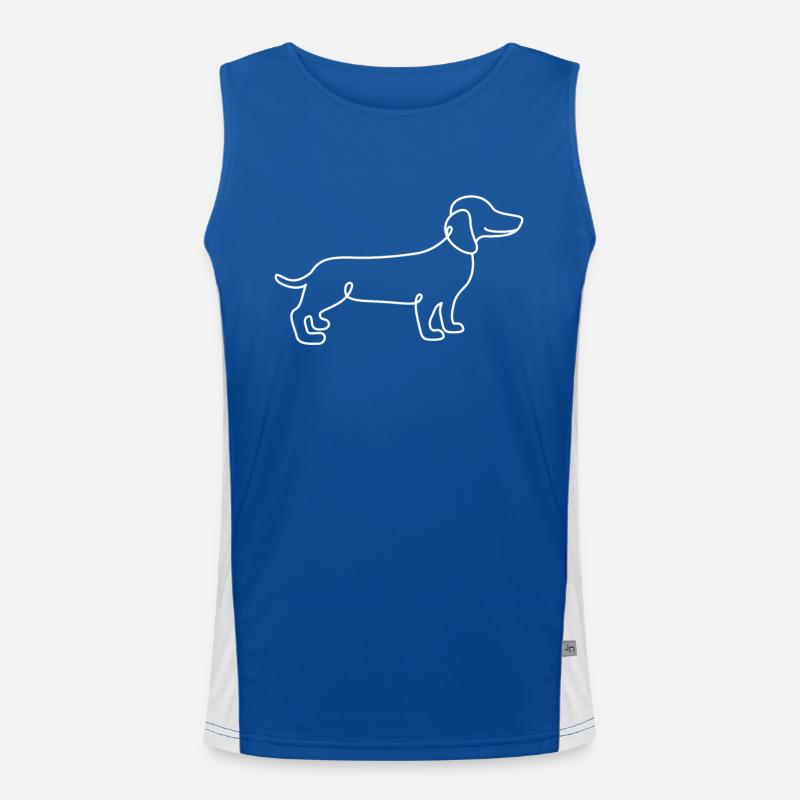 Single Line Design - Dachshund Men's Functional Contrast Tank Top 