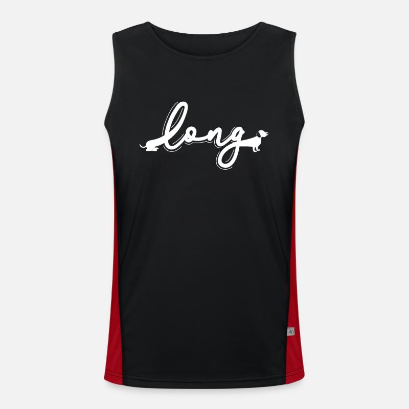 Long Dachshund Dackel Teckel - Men's Functional Contrast Tank Top  - black/red