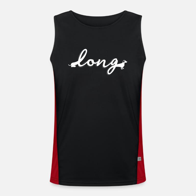 Long Dachshund Dackel Teckel Funktionelles Kontrast-Tank Top für Männer 