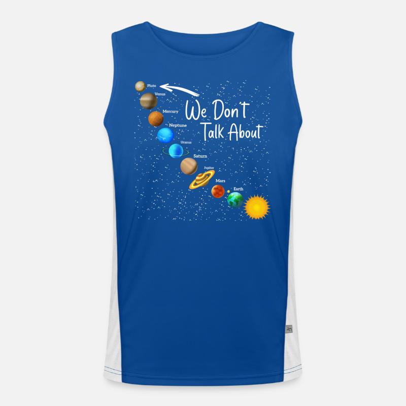 We Don't Talk About Pluto Funny Never Forget Solar Men's Functional Contrast Tank Top 