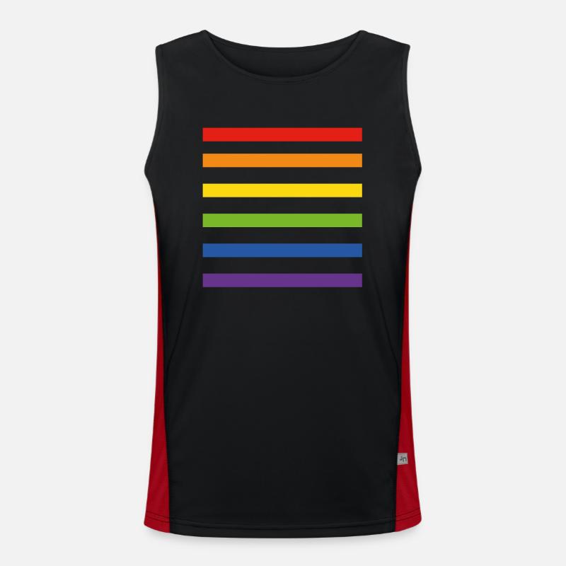 Regenbogenfahne Funktionelles Kontrast-Tank Top für Männer 