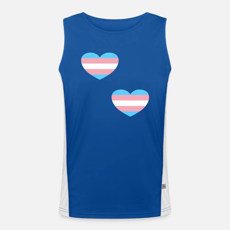 Coeurs de drapeau trans Débardeur respirant contrasté Homme 