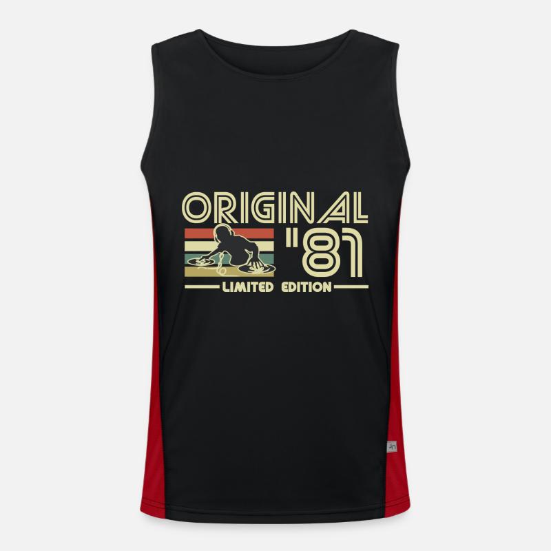 1981 - Men's Functional Contrast Tank Top  - black/red