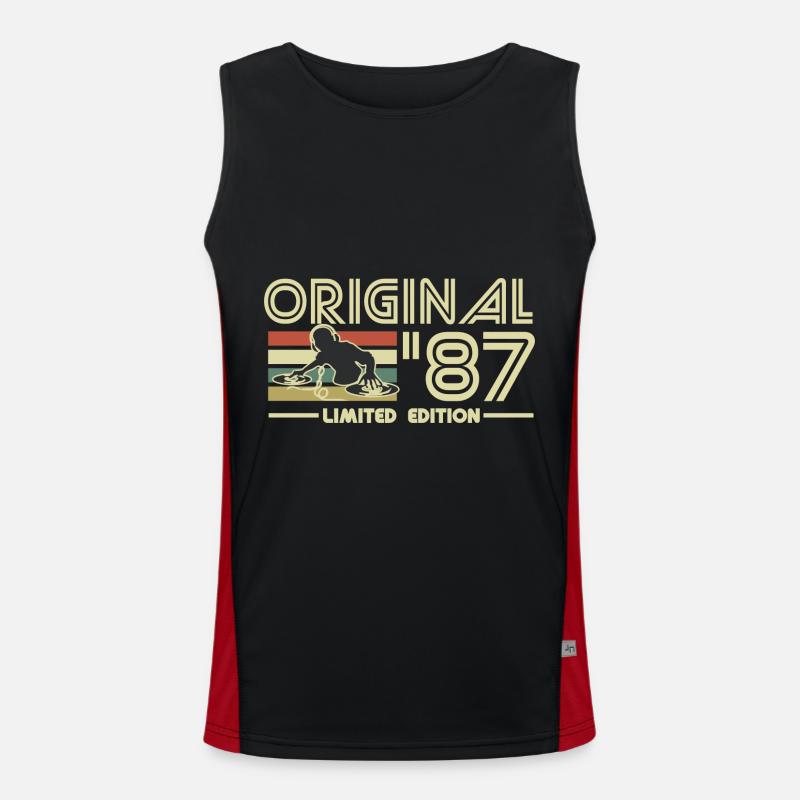 1987 - Men's Functional Contrast Tank Top  - black/red