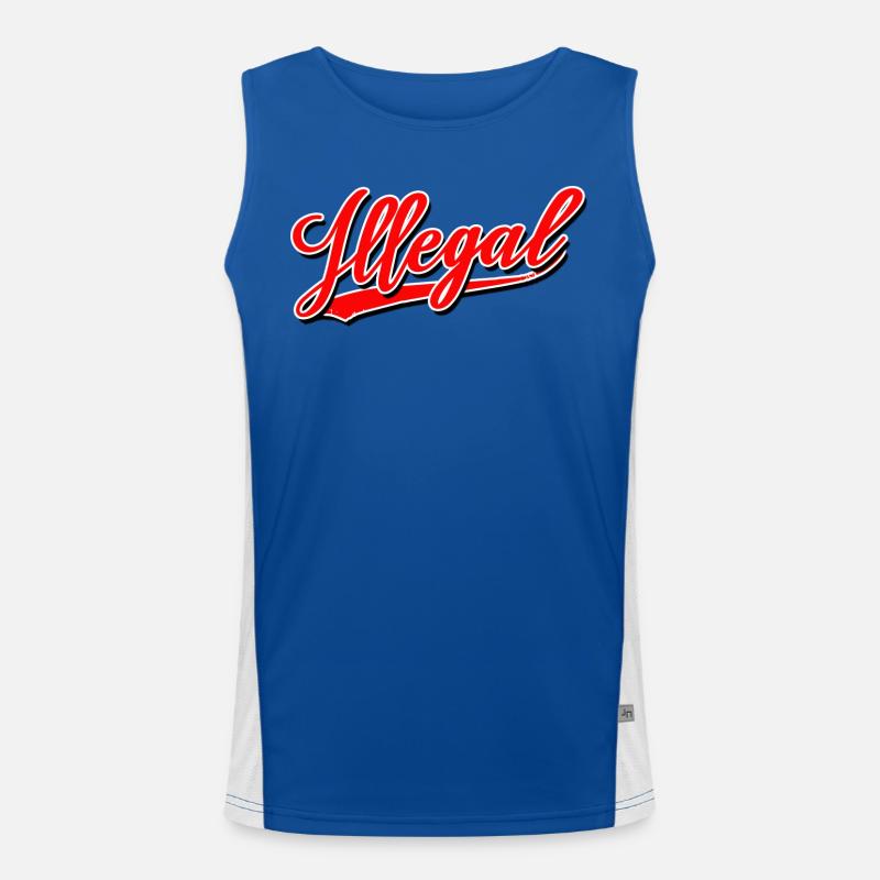 illegal lawless unlawfully unlawful demo Men's Functional Contrast Tank Top 