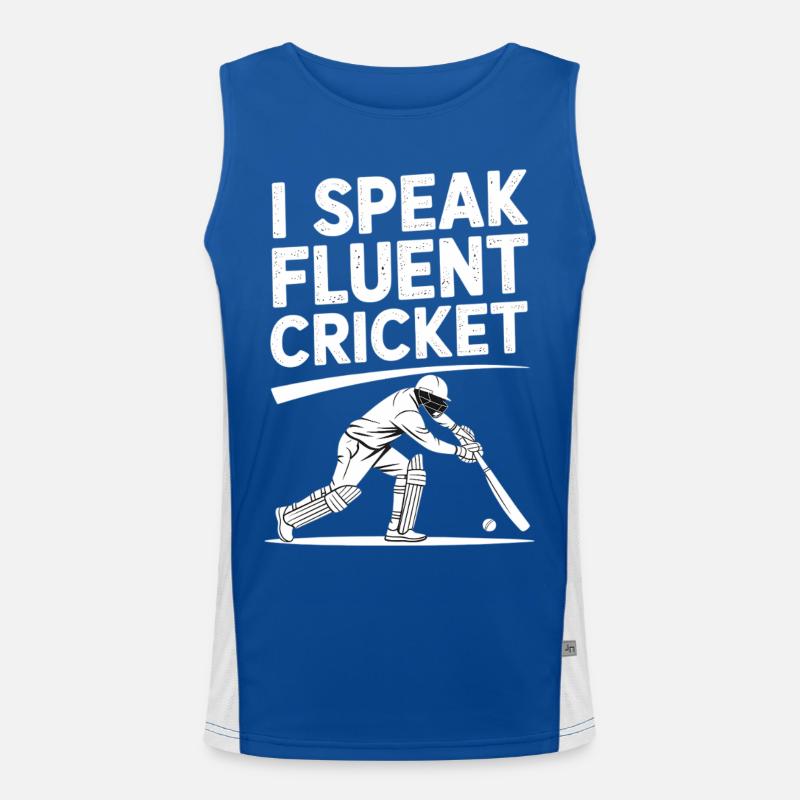 Funny Cricket Saying Vintage Cricket Game Men's Functional Contrast Tank Top 