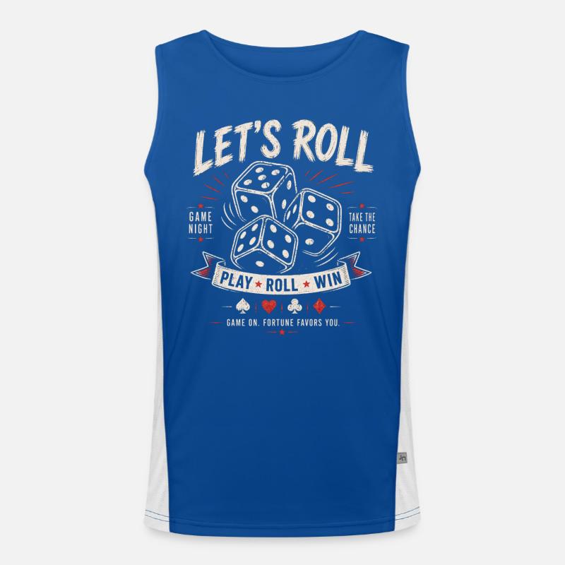 Let's Roll – Würfel Game Night Funktionelles Kontrast-Tank Top für Männer 