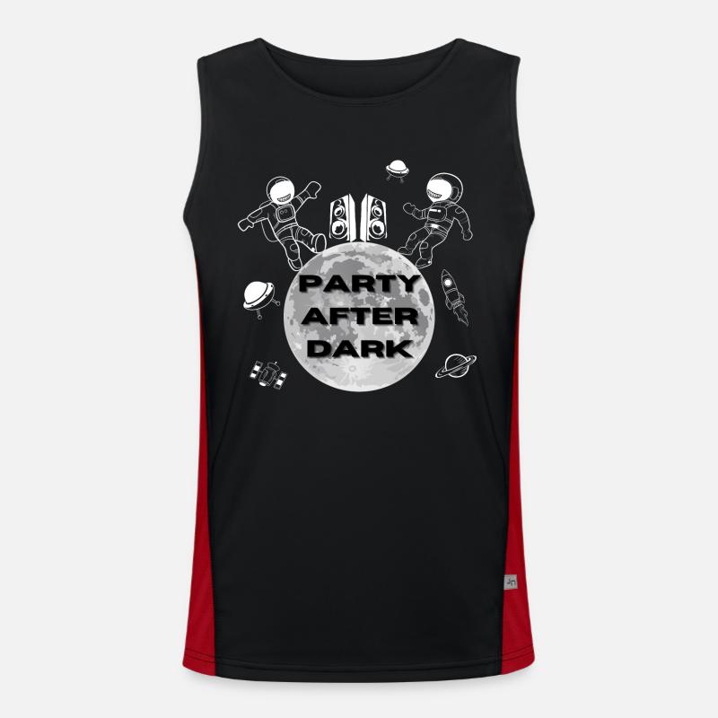 PARTY NACH EINBRUCH DER DUNKELHEIT Funktionelles Kontrast-Tank Top für Männer 