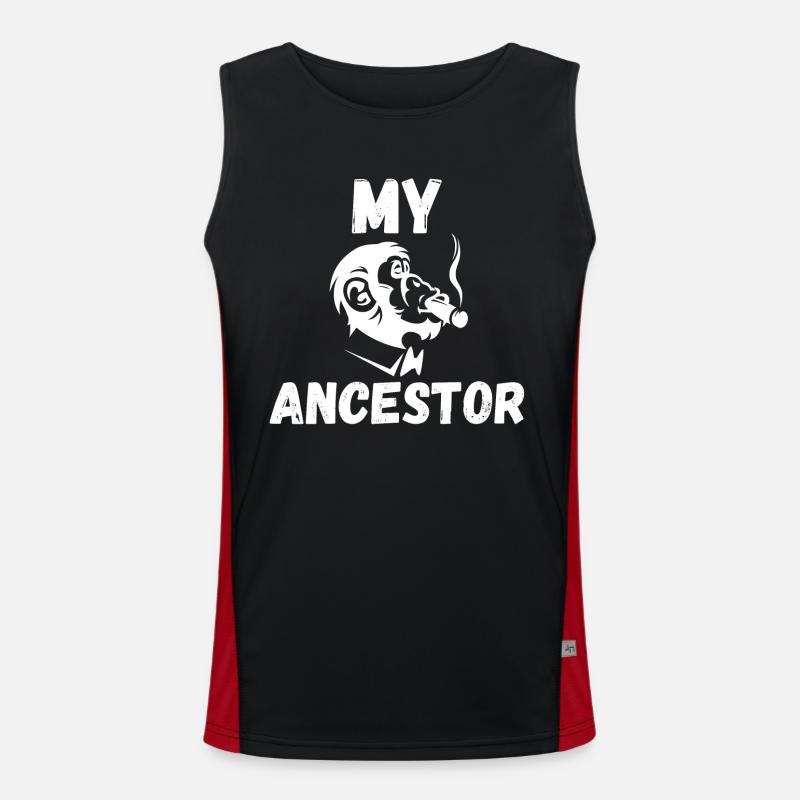 My ancestor monkey - Men's Functional Contrast Tank Top  - black/red