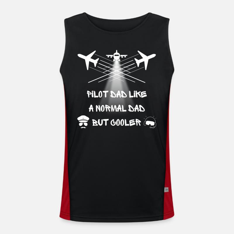 pilot dad like a normal dad but cooler Men's Functional Contrast Tank Top 
