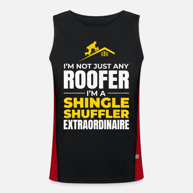 Dachdecker Dachdecker Dachreparatur Mechaniker Bauunternehmer Funktionelles Kontrast-Tank Top für Männer 