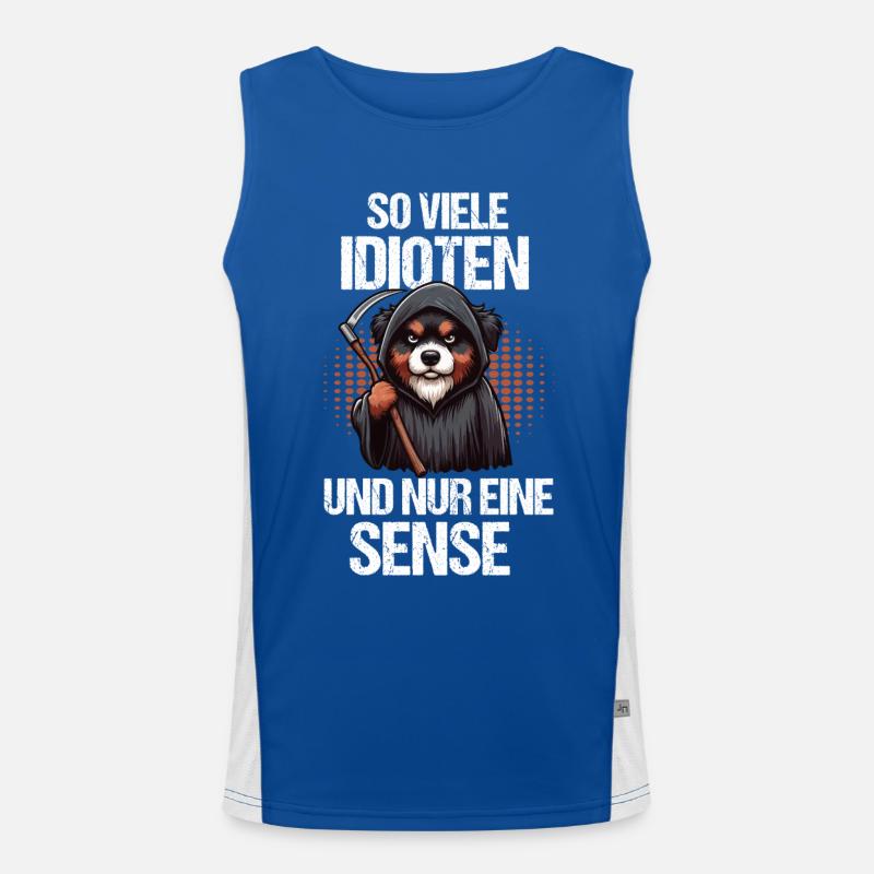 So Viele Idioten Australian Shepherd Aussie hund Funktionelles Kontrast-Tank Top für Männer 