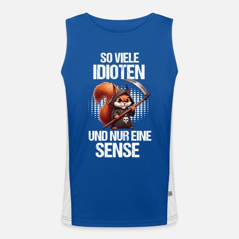 So Viele Idioten Eichhörnchen Eichhorn Nager Funktionelles Kontrast-Tank Top für Männer 
