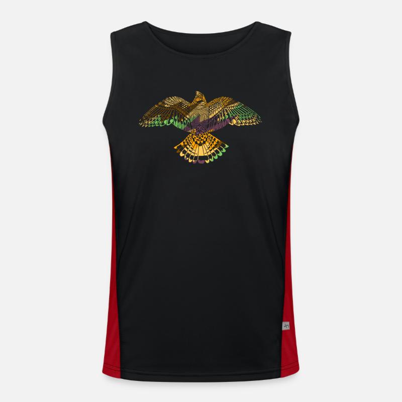 Eagle Hawk American Indian Native Animal Men's Functional Contrast Tank Top 