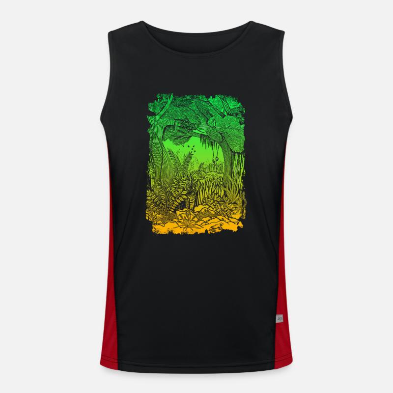 Jungle rainforest conservation amazon Men's Functional Contrast Tank Top 