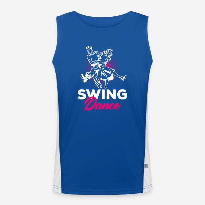 Dance Dance Dancer Swing Dance Couple Rock and Roll Men's Functional Contrast Tank Top 