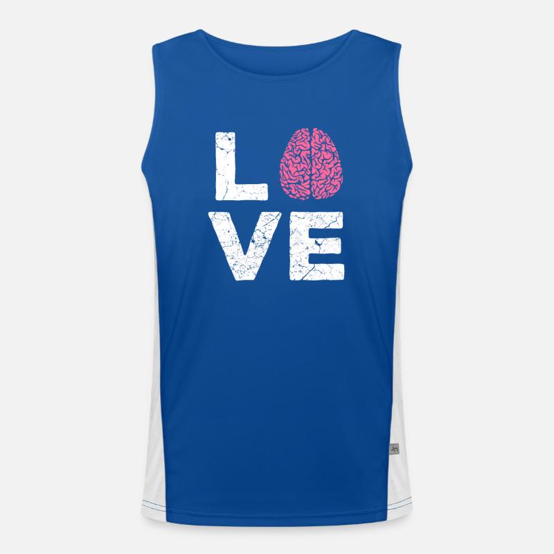 IQ brain intelligence knowledge learning teacher Men's Functional Contrast Tank Top 