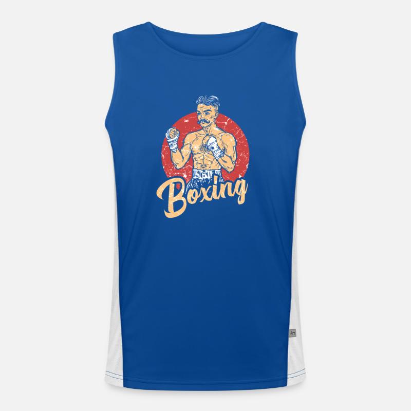 Boxen Boxhandschuhe Knock Out Spruch Retro Funktionelles Kontrast-Tank Top für Männer 