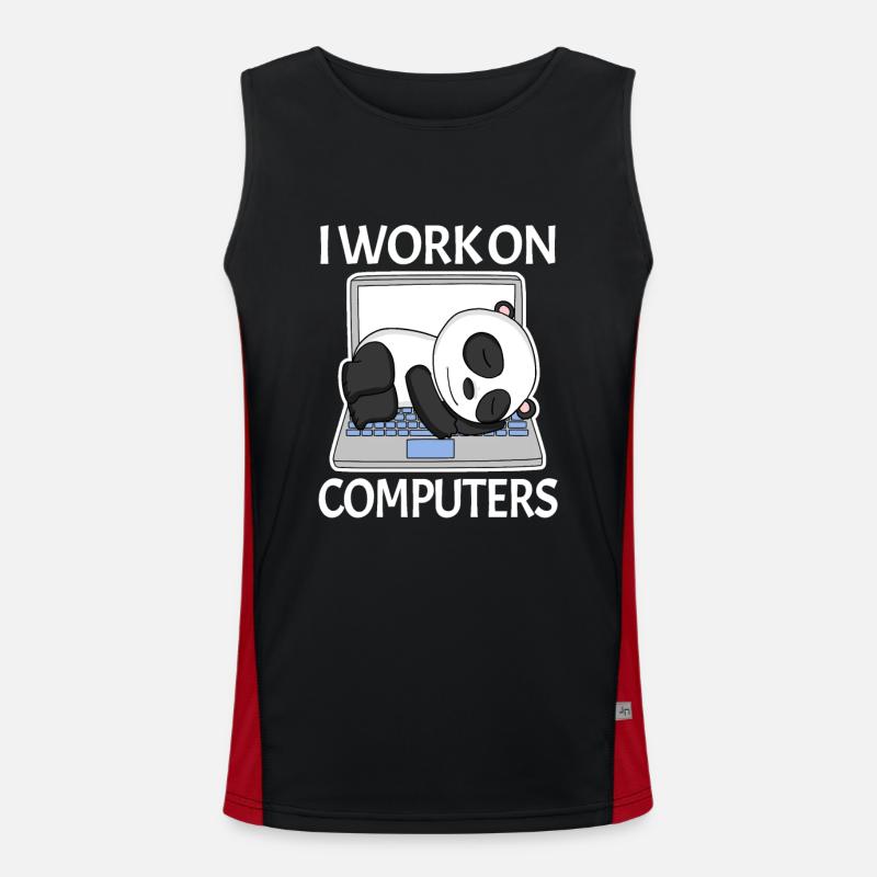 Computer nerd programmør herre gave - Funktionel kontrast tanktop til herrer  - sort/rød