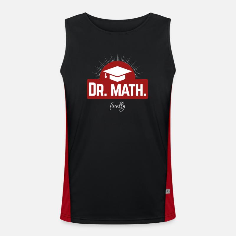 Dr. math. finally - endlich Doktor Funktionelles Kontrast-Tank Top für Männer 
