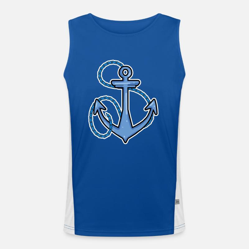 Anker Symbol Funktionelles Kontrast-Tank Top für Männer 