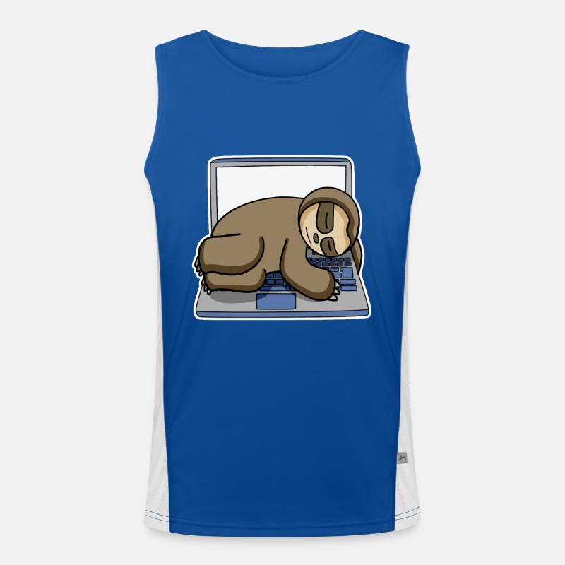 Sloth office funny relax Men's Functional Contrast Tank Top 