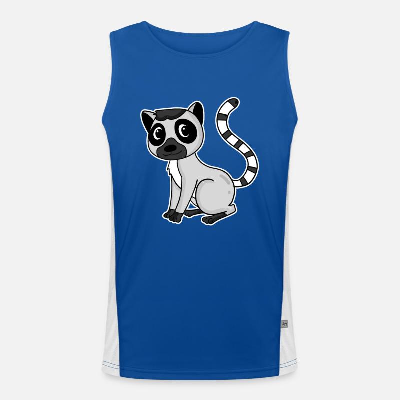Lemur Primat Geschenk Funktionelles Kontrast-Tank Top für Männer 