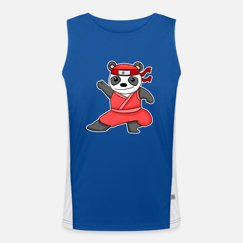 Ninja Panda Funktionelles Kontrast-Tank Top für Männer 