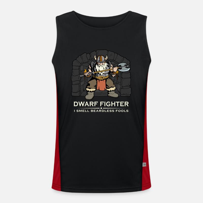D20 Rpg Character - Dwarf Fighter Men's Functional Contrast Tank Top 