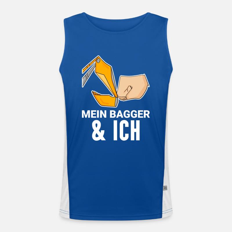 Bagger Baggerfahrer Spruch Funktionelles Kontrast-Tank Top für Männer 
