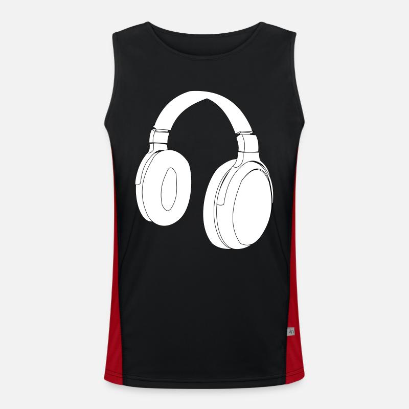 Headphone vector design - Men's Functional Contrast Tank Top  - black/red