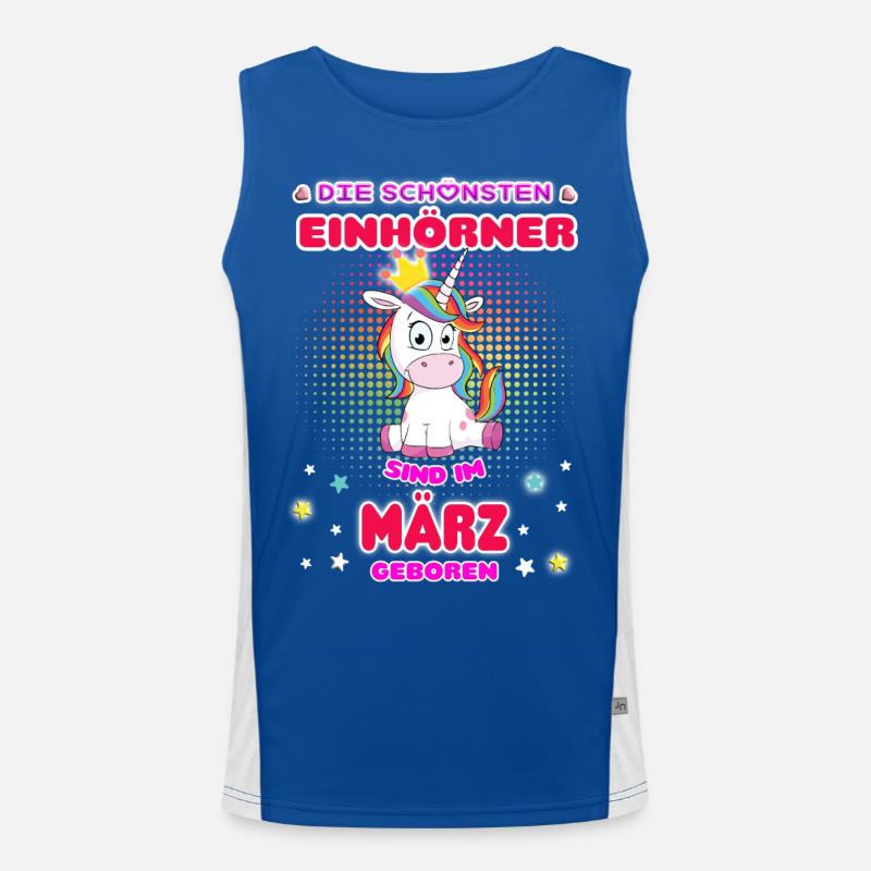 März-Einhorn Funktionelles Kontrast-Tank Top für Männer 