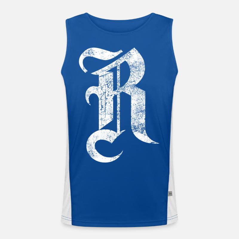 Tshirt alphabet initial R Débardeur respirant contrasté Homme 
