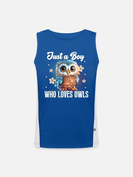 Eule - Funktionelles Kontrast-Tank Top für Männer  - Royal/Weiß - Vorne