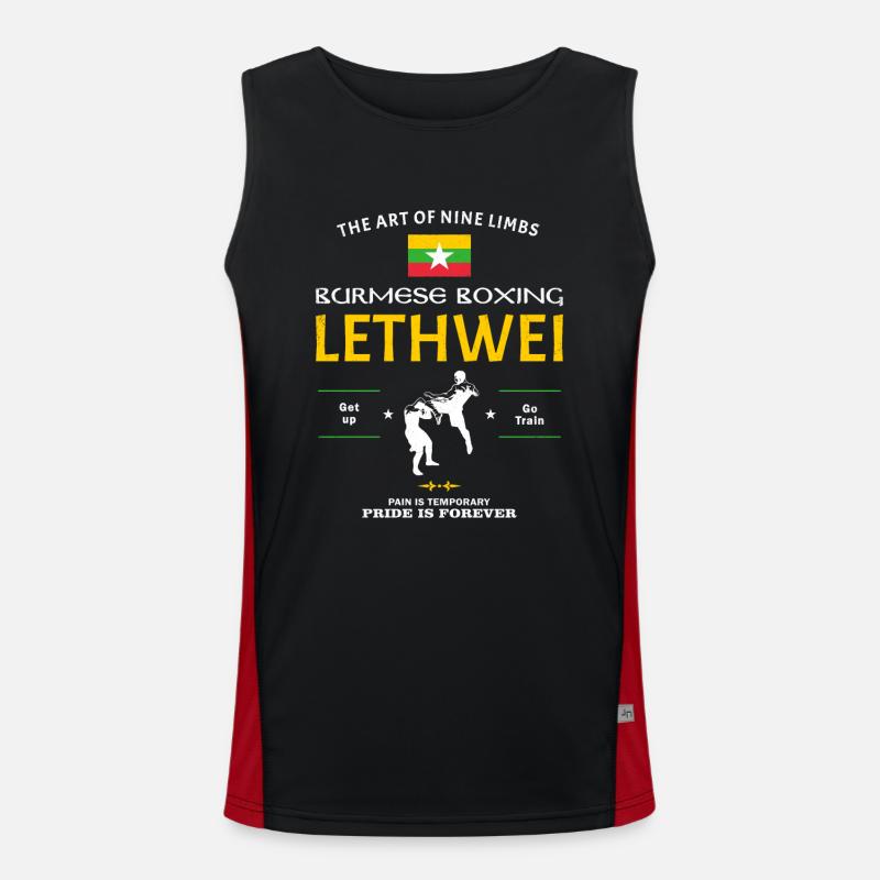 Lethwei Boîte birmane Débardeur respirant contrasté Homme 