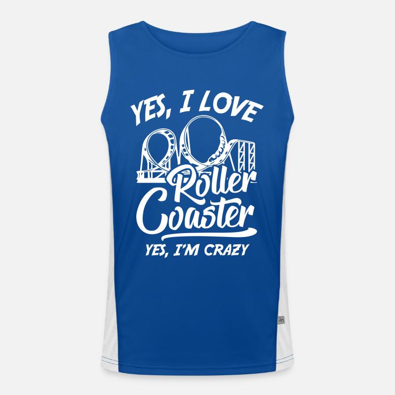 I Love Roller Coaster Funktionelles Kontrast-Tank Top für Männer 