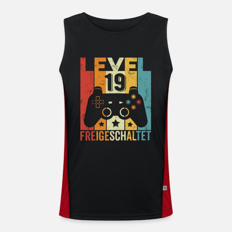 Level 19 Freigeschaltet Geburtstag Junge Mädchen Funktionelles Kontrast-Tank Top für Männer 