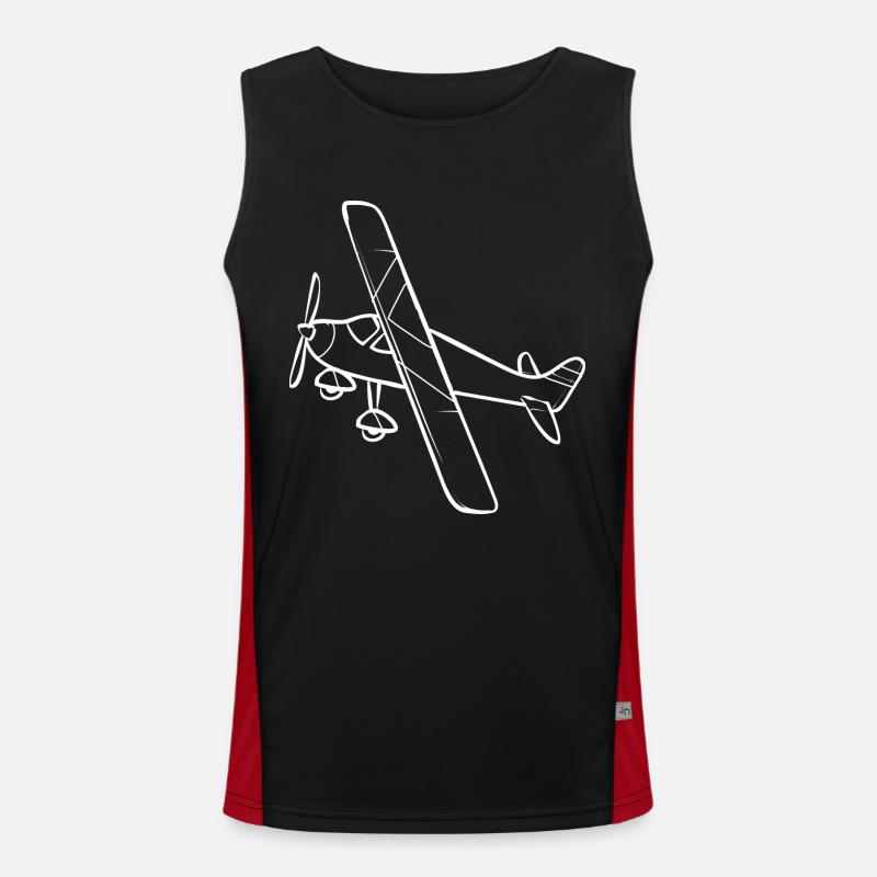 Remote Controlled Airplane Model Airplane - Men's Functional Contrast Tank Top - black/red