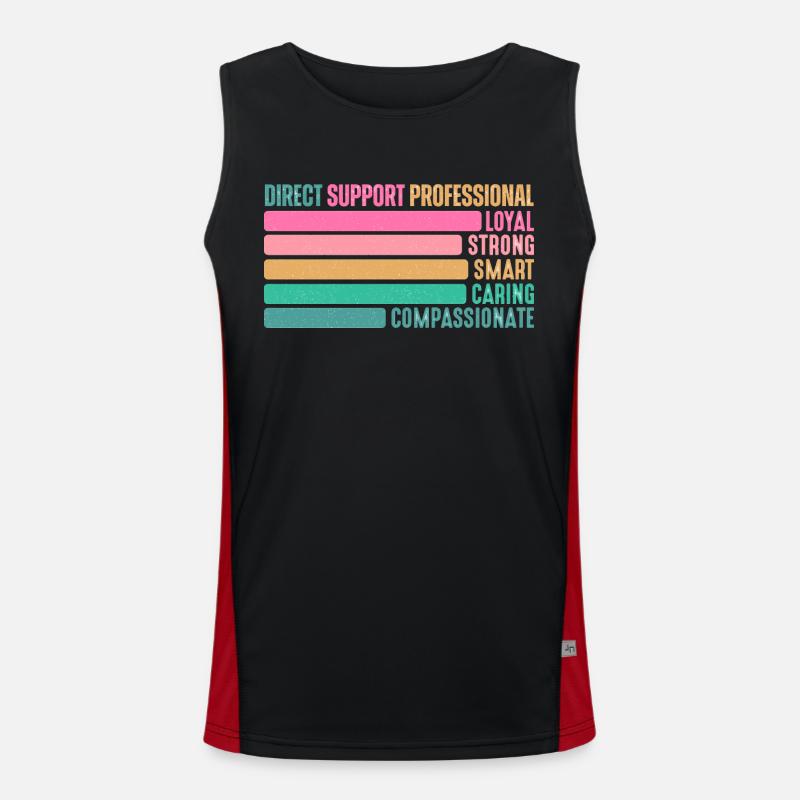 Direct Support Professional - Men's Functional Contrast Tank Top  - black/red