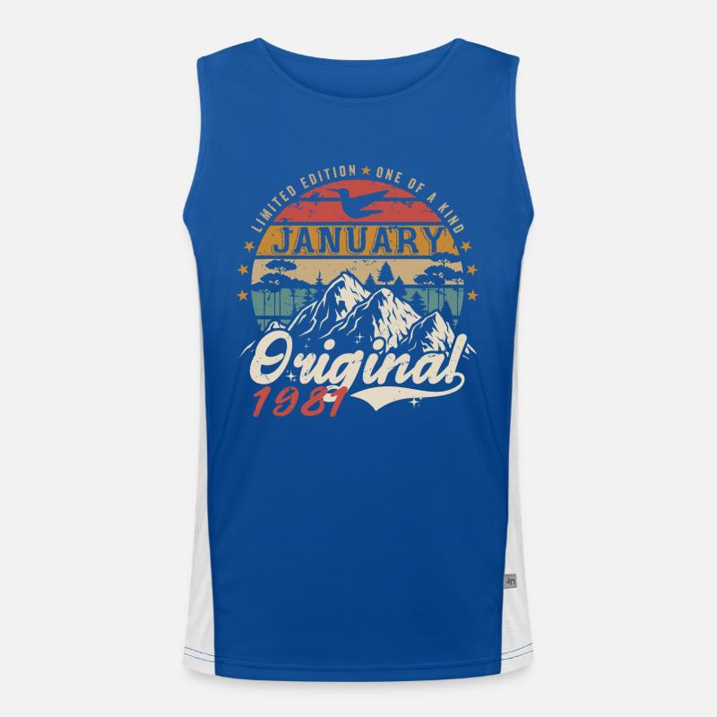 Januar 1981 Geburtstagsgeschenk - Januar 1981 Funktionelles Kontrast-Tank Top für Männer 