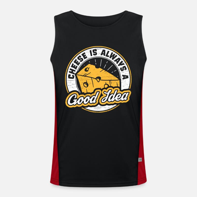 Scallowed cheese - Men's Functional Contrast Tank Top - black/red