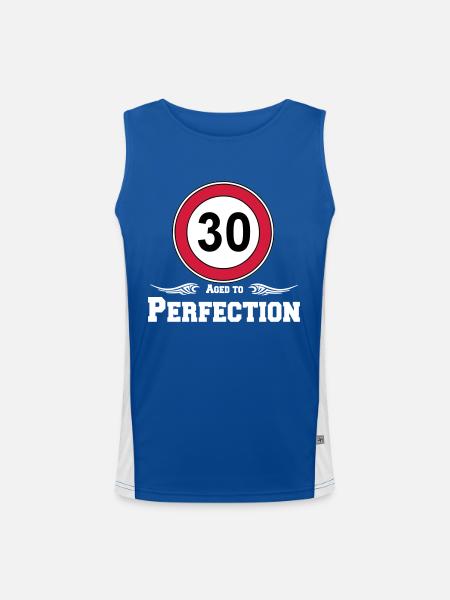 30.Birthday , Aged to Perfection 30 (25) - Men's Functional Contrast Tank Top  - royal/white - Front