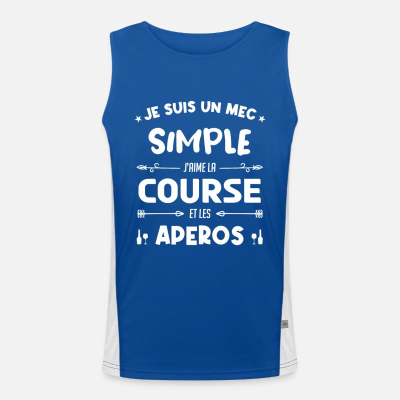 Course à pied - un mec simple Débardeur respirant contrasté Homme 
