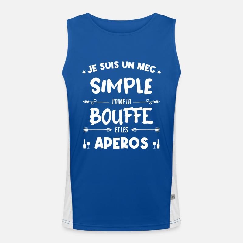 Un mec simple, bouffe et apéro Débardeur respirant contrasté Homme 