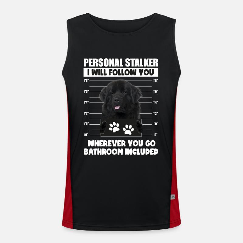 Personal Stalker Dog, Funny Flat Coated Retriever Débardeur respirant contrasté Homme 