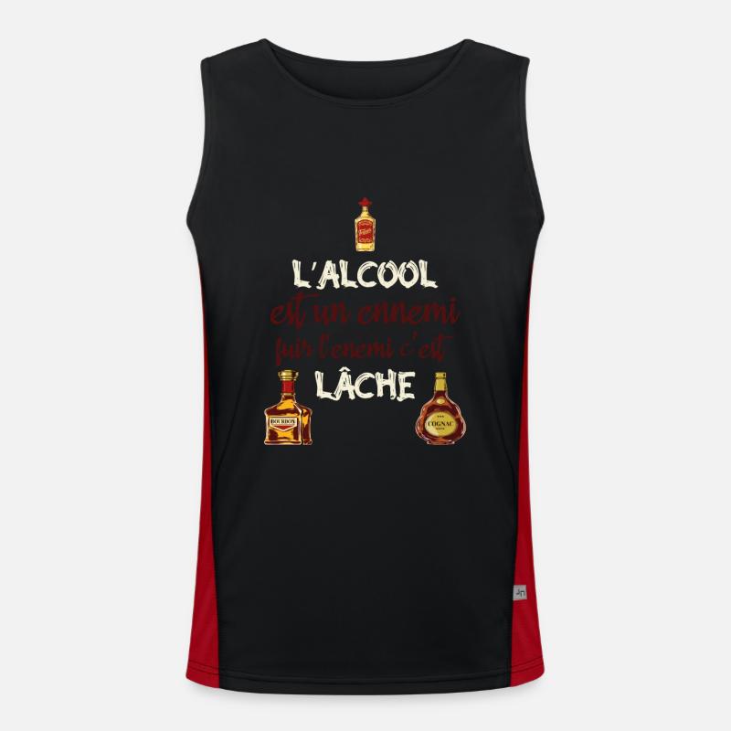 L'alcool est un ennemi Débardeur respirant contrasté Homme 