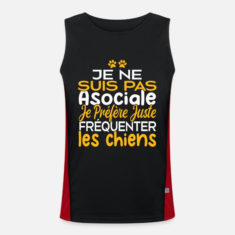 Je préfère juste fréquenter les chiens Débardeur respirant contrasté Homme 