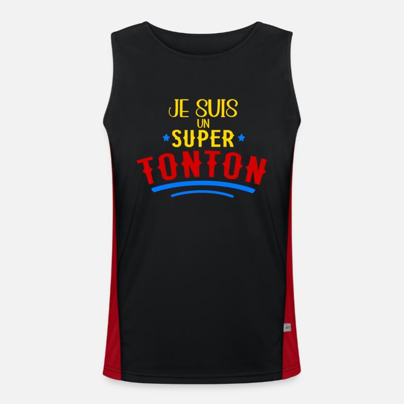 Je Suis Un Super Tonton Cadeau Annonce Grossesse Débardeur respirant contrasté Homme 