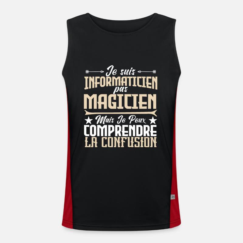 Je suis informaticien pas magicien. Débardeur respirant contrasté Homme 
